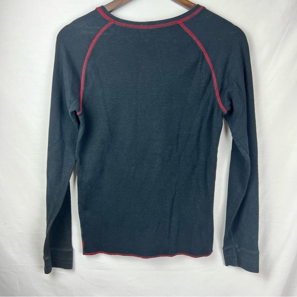 Armani Exchange Waffle Knit Black Long Sleeve Shirt Logo Size SX - Picture 4 of 7